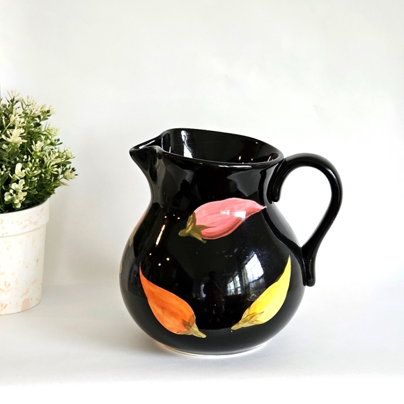 Accents Boulevard Hand Painted Tabletops Unlimited Beautiful Ceramic Black Pitcher Poshmark
